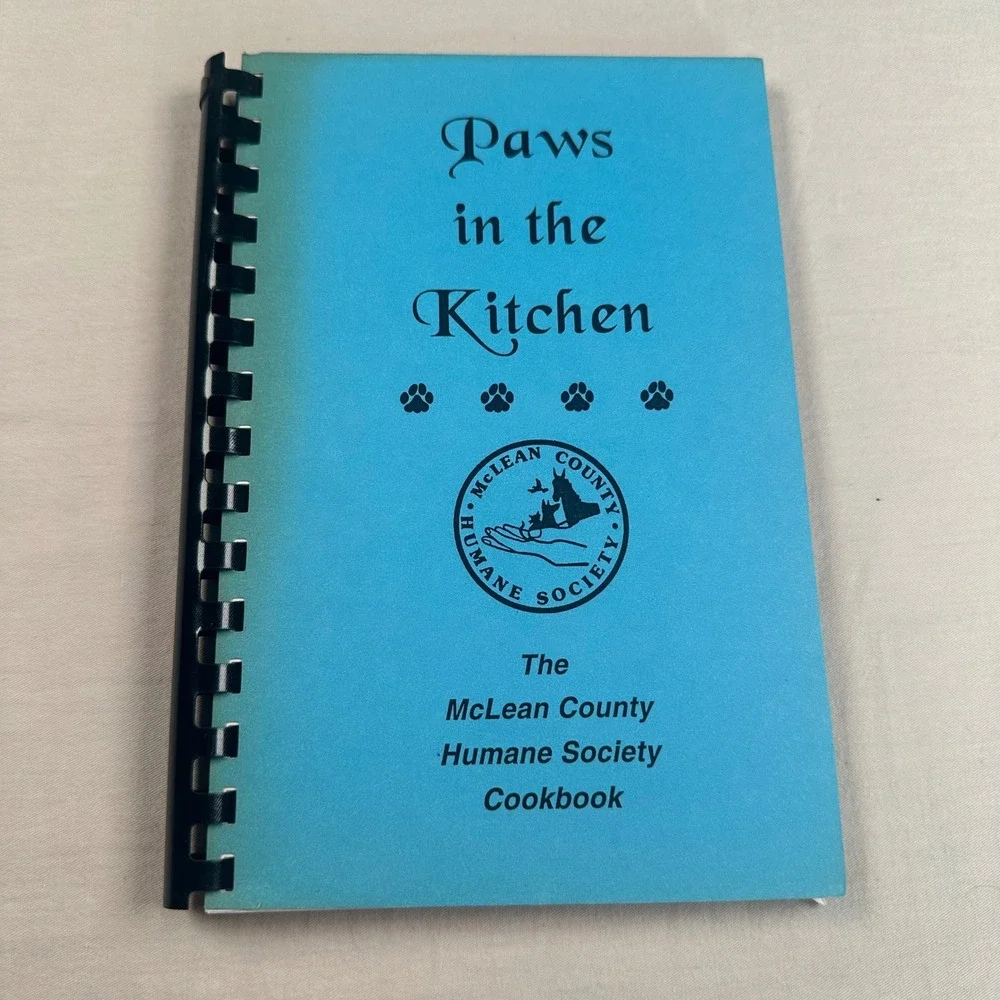 Vintage McLean County Humane Society Cookbook Spiral Bound Recipes Illinois 1993